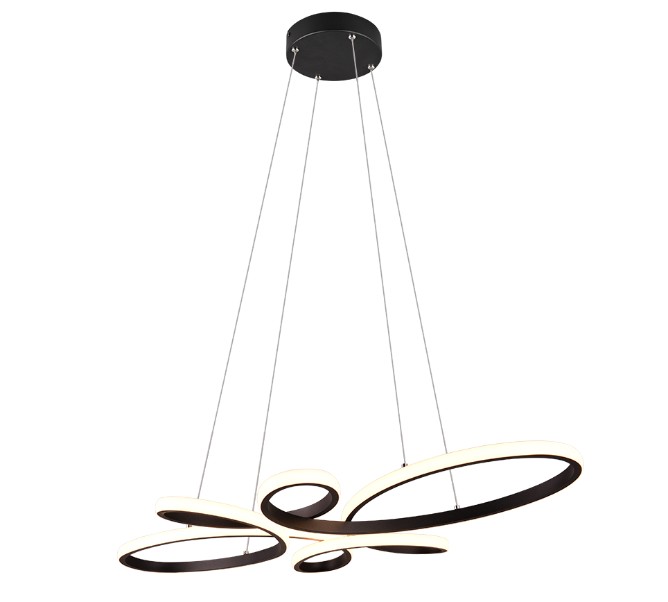 Премиум висящо LED осветително тяло Fly Black, еквивалент 400W, димируемо