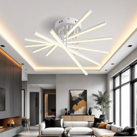 LED осветително тяло 96W Fano 6 елемента БЯЛО еквивалент 600W с дистанционно