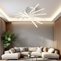 LED осветително тяло 96W Fano 6 елемента БЯЛО еквивалент 600W с дистанционно
