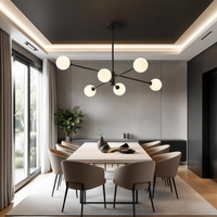 Lustra Abajur 6xE27 MAT BLACK - 8837-6 NEAGRA / ABAJUR Chandeliers