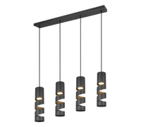 Lustra STREAM Black 4XGU10 NEAGRA / SUSPENDATE Lighting