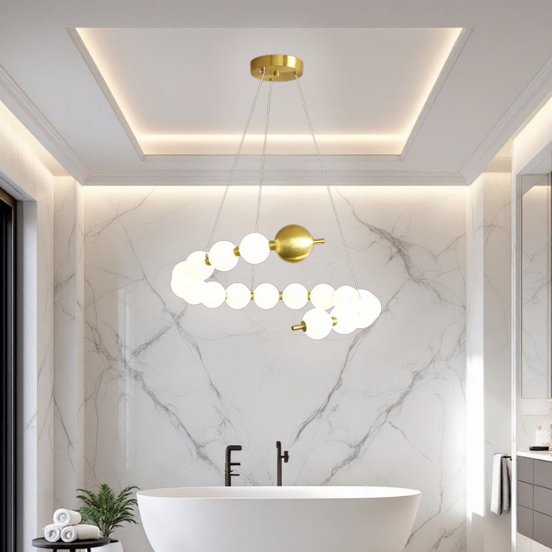 LED осветително тяло Абажур 48W Fibonacci 11 елемента еквивалент 300W с дистанционно