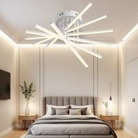 LED осветително тяло 96W Fano 6 елемента БЯЛО еквивалент 600W с дистанционно