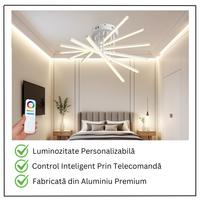 LED осветително тяло 96W Fano 6 елемента БЯЛО еквивалент 600W с дистанционно