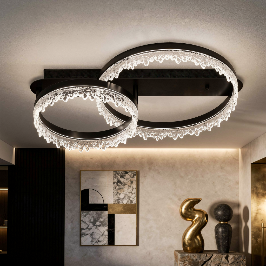 LED осветително тяло 2 CIRCLE VALS Еквивалент 300W С дистанционно