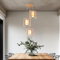 Осветително тяло дърво 3xE27 GlassyWood кръгъл корпус