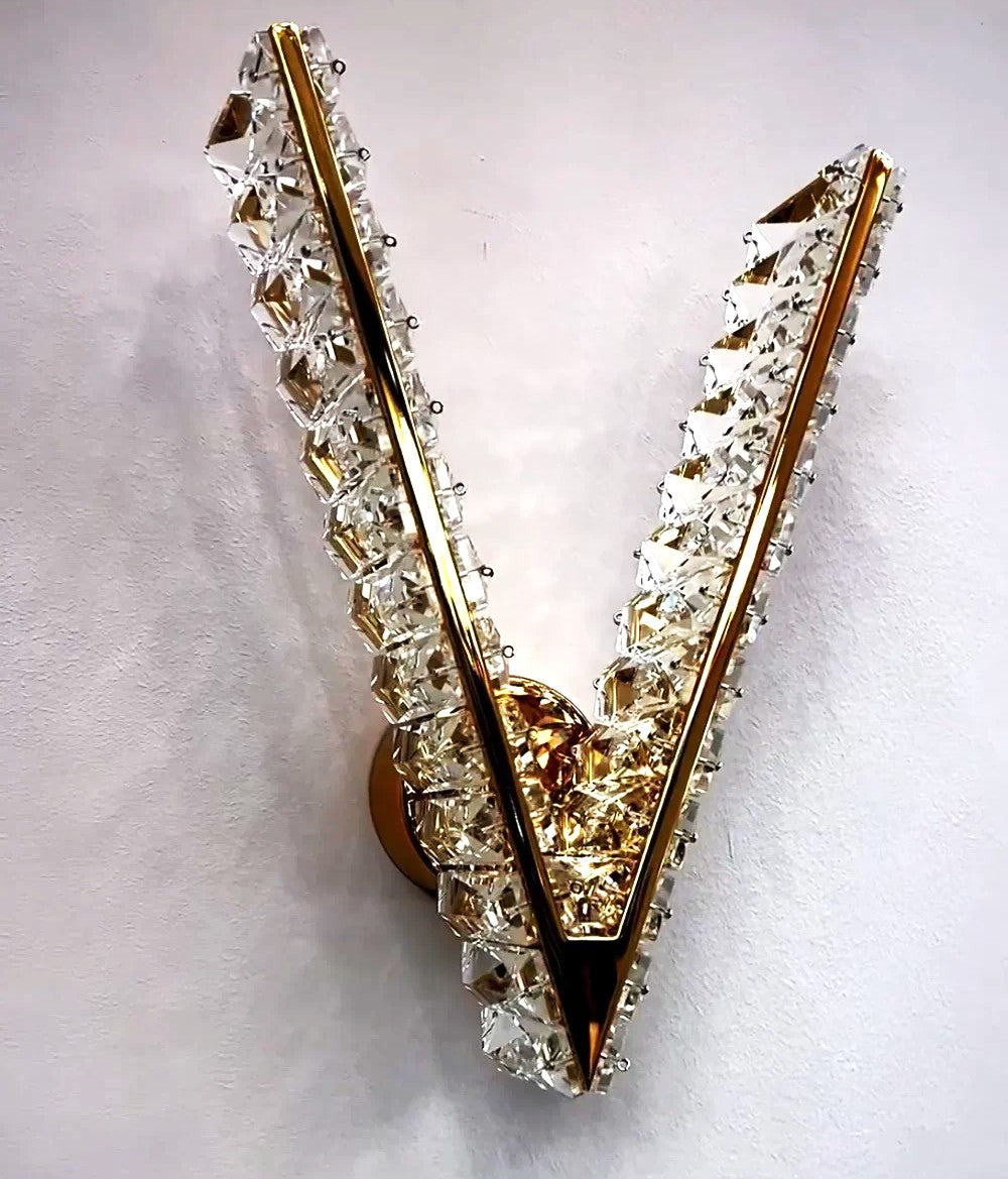Аплик LED Crystal Gold V Shape