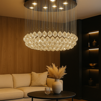LED полилей с кристали Blinx 5x9W Silver, еквивалент 400W