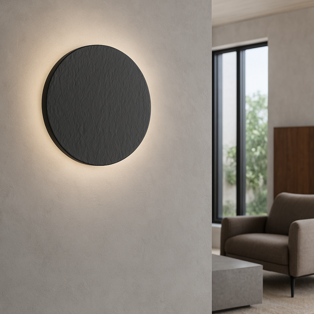 Аплик LED 9W Black RAVEN Stone Effect