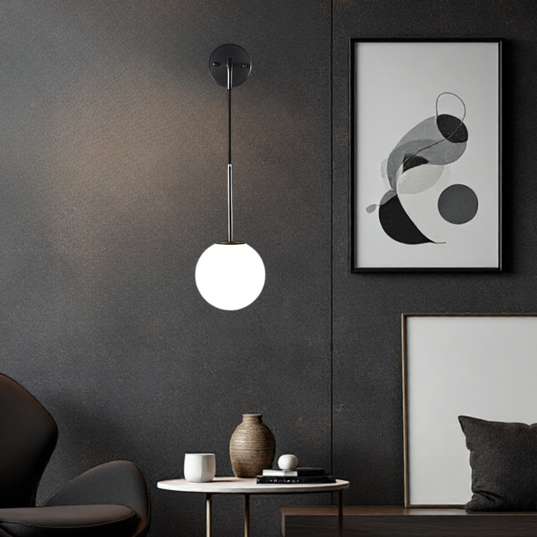 Регулируем аплик Nordic Style HangGlobe Black с матов абажур