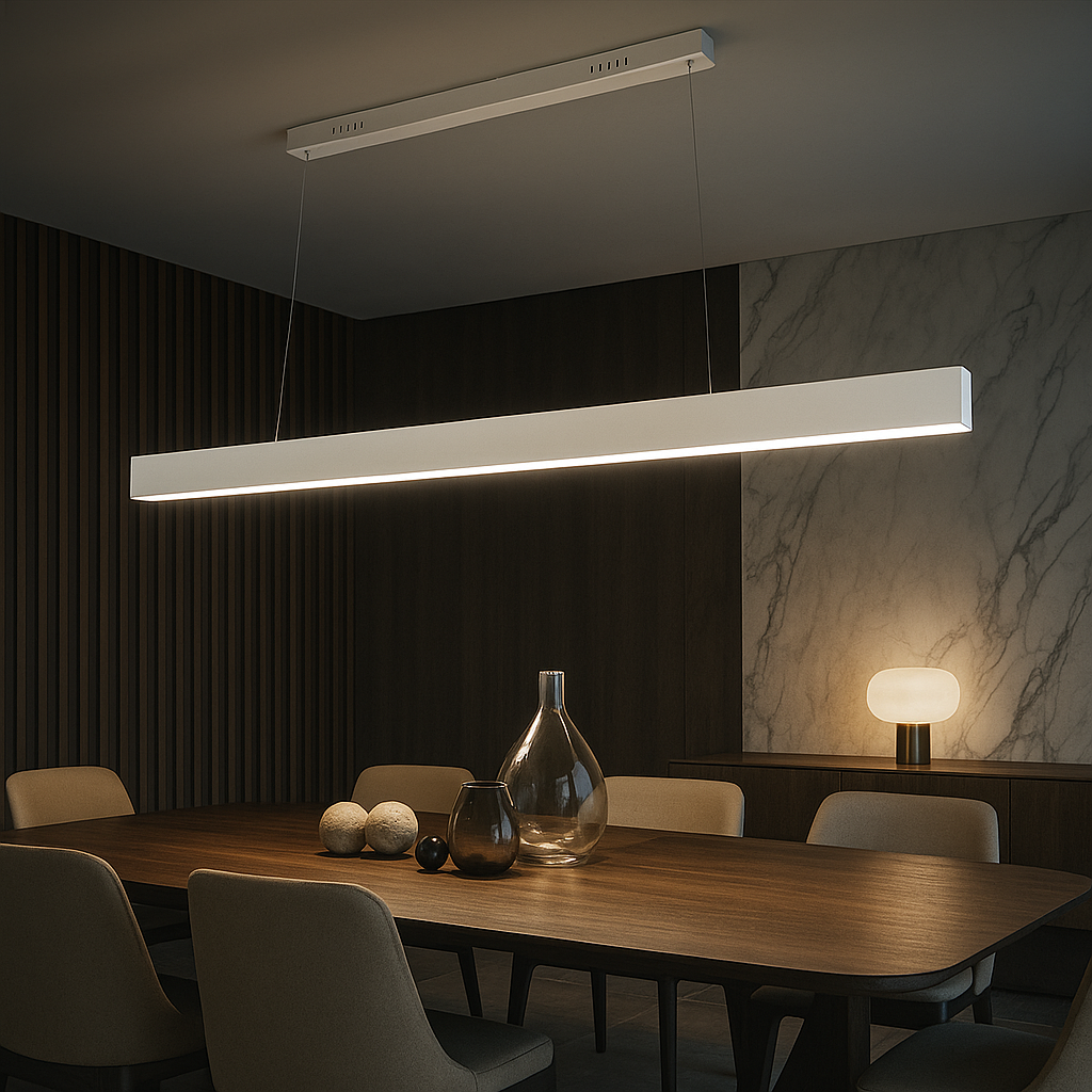 LED осветително тяло Lyne White, висящо, еквивалент 360W, с дистанционно управление