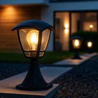 Felinar de Gradina BERLIN Black NEAGRA / STALP ORNAMENTAL / E27 EXTERIOR LAMP