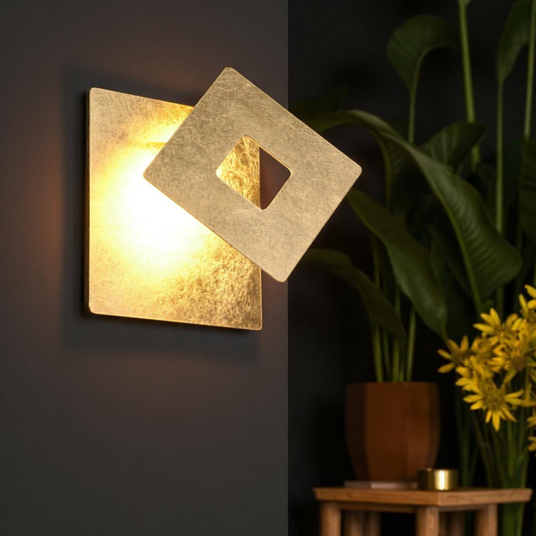 LED аплик Luxury Square Gold LEANO