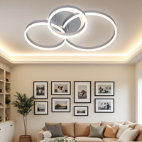 Осветително тяло LED Beauty Silver Circle еквивалент 600W с дистанционно