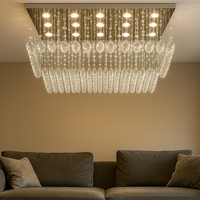 LED полилей с кристали Elyra 15x5W Silver, еквивалент 600W