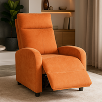Релакс фотьойл с механизъм Recliner, текстил, оранжев