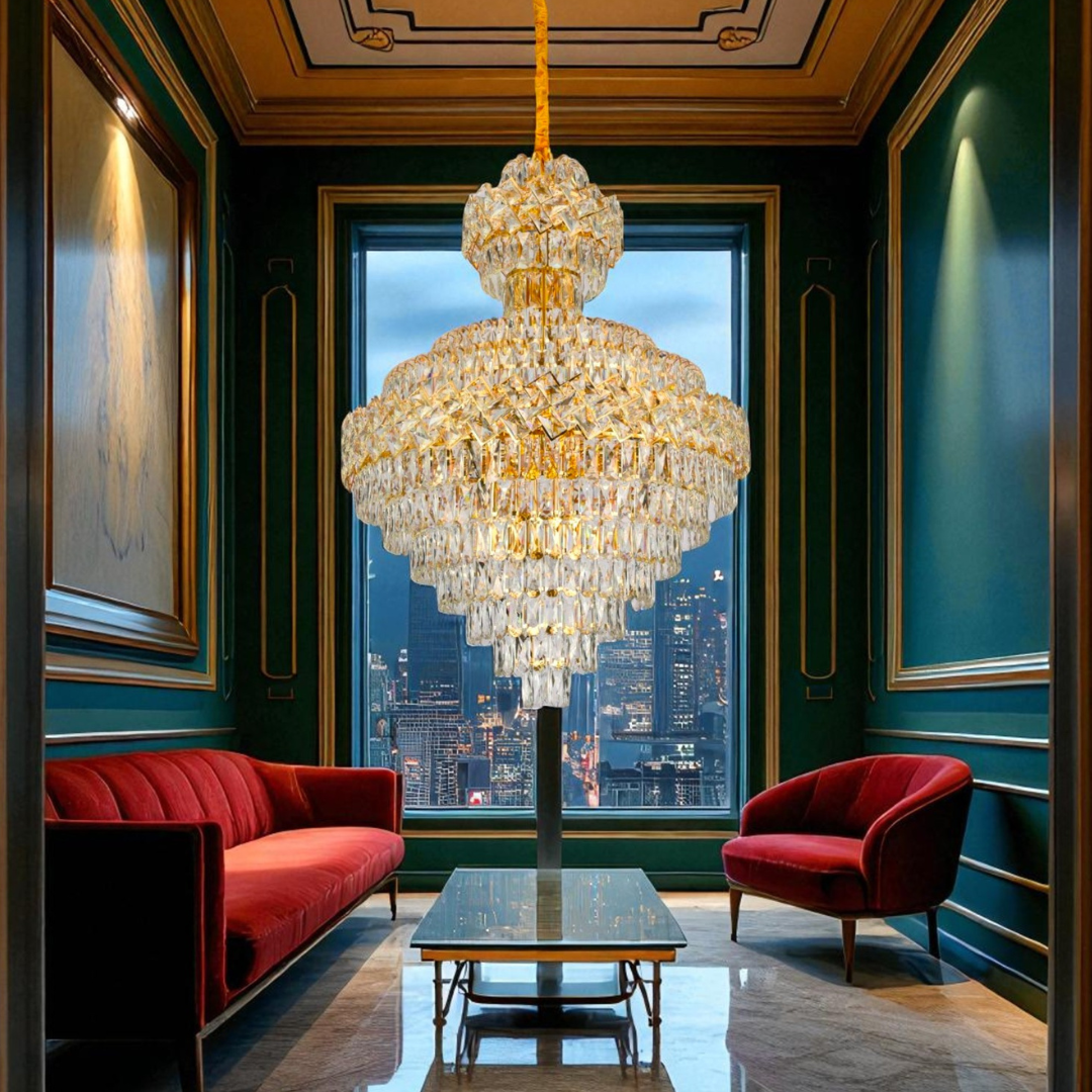 Полилей от кристал Malli Gold Grande Luxury 80x110CM