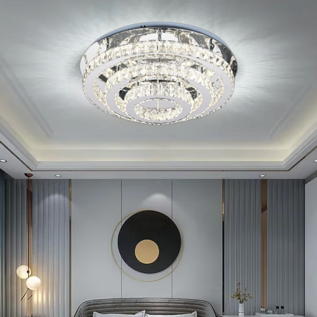 LED осветително тяло Cristal Exquisite Round Еквивалент 800W с дистанционно