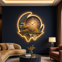 LED аплик тип картина с часовник MoonClock 60cm