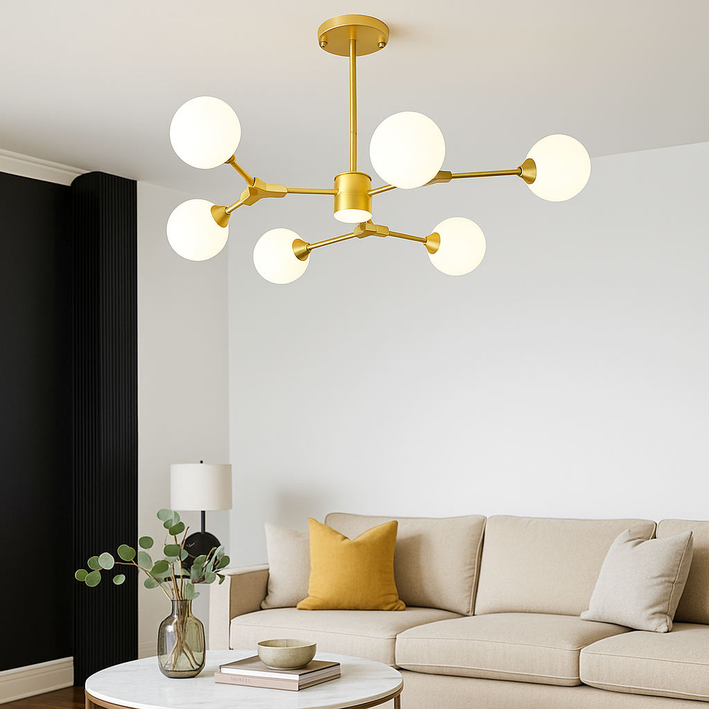 Осветително тяло Auryn Gold Abajur Mat 6xG9