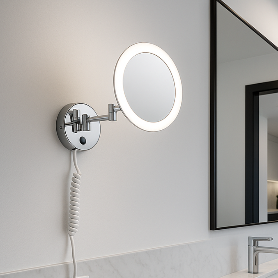 LED аплик за баня, регулируем с лупа и бутон on/off
