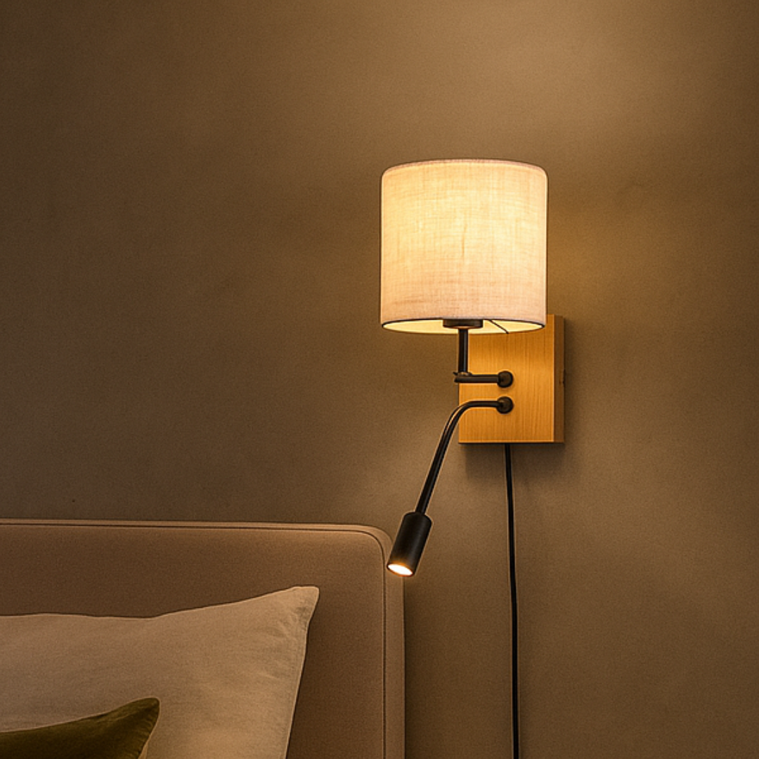 LED аплик за спалня NILAM Wood Design