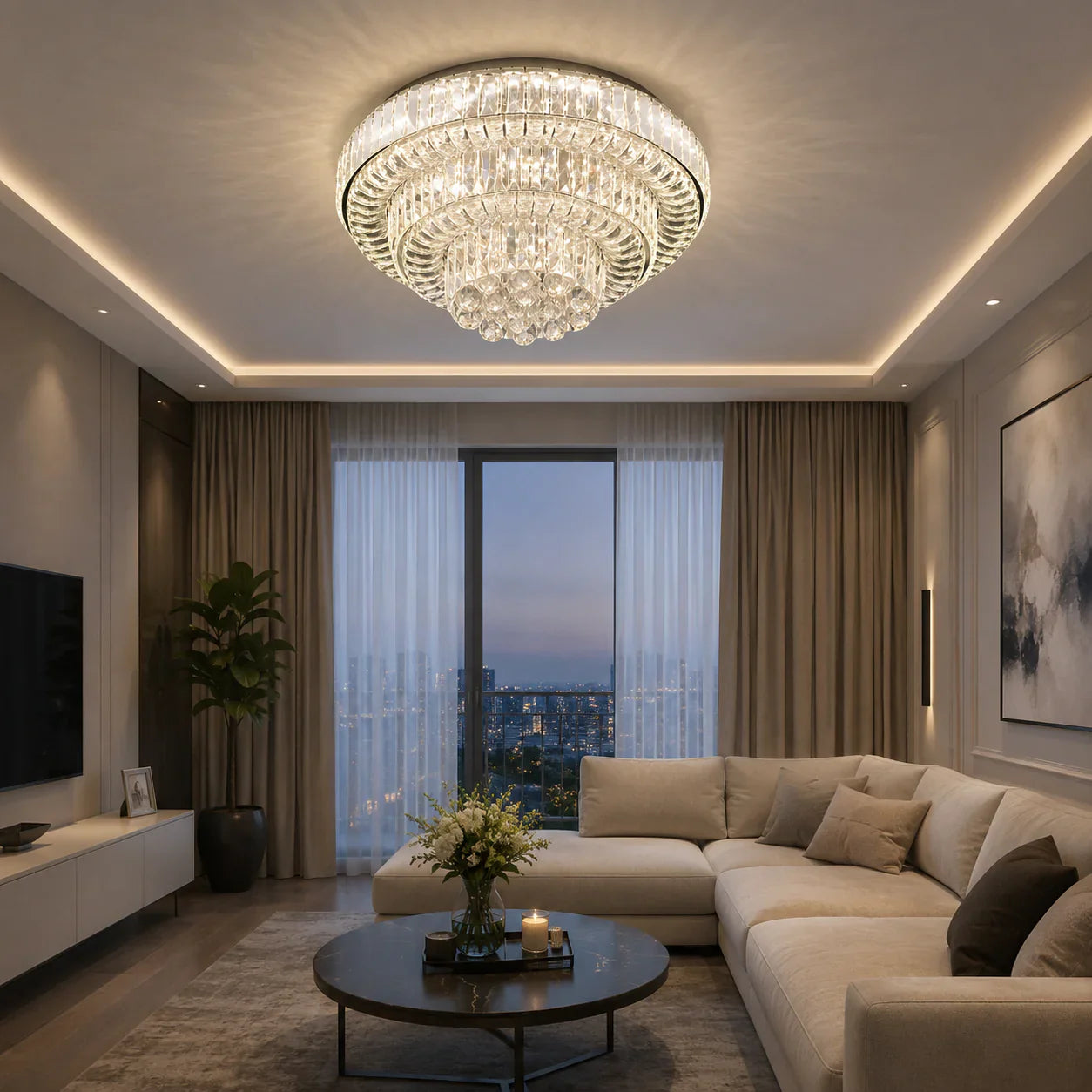 LED осветително тяло Maxi Klyra CRISTAL Еквивалент 600W Дистанционно управление