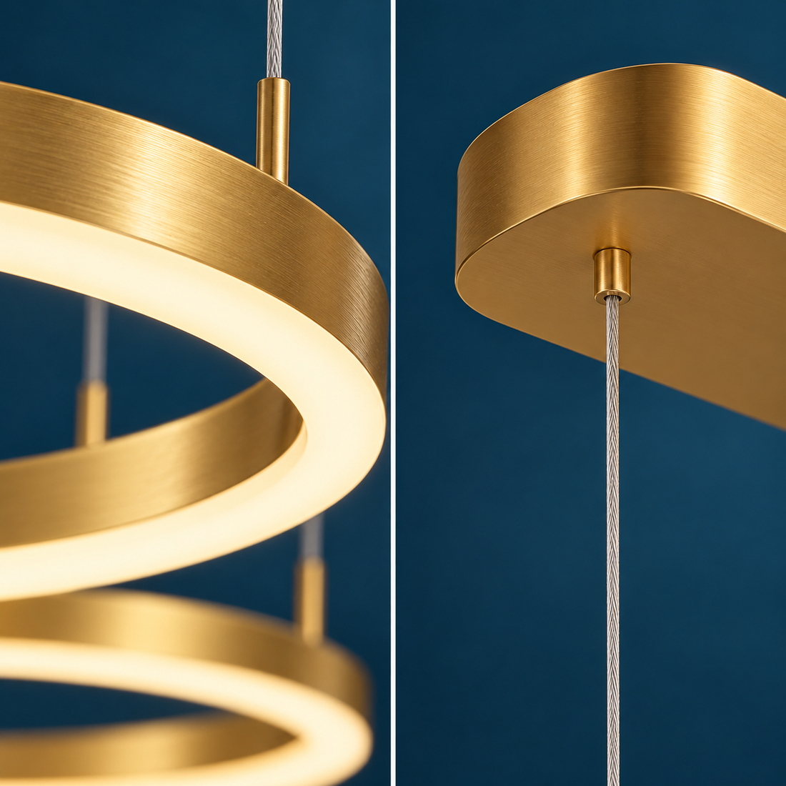 LED осветително тяло 150W CASSANDRA Circle Gold 3 сегмента еквивалент 600W