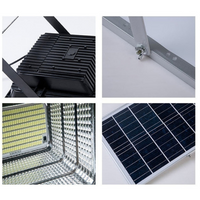 LED прожектор черен със соларен панел 100W с дистанционно