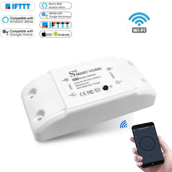 БЕЗЖИЧНО РЕЛЕ 10A WIFI СЪВМЕСТИМО С ALEXA GOOGLE HOME