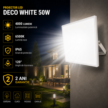 LED прожектор 50W Deco бял