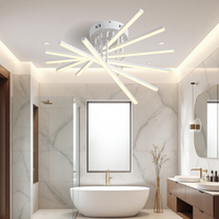 LED осветително тяло 96W Fano 6 елемента БЯЛО еквивалент 600W с дистанционно