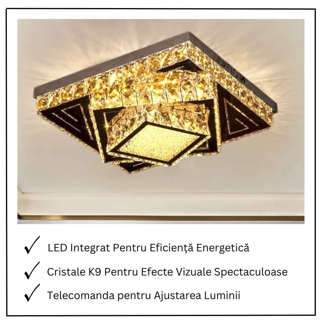 LED осветително тяло от кристал Royal Prism, за таван, с дистанционно, еквивалент 500W