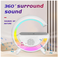 LED лампа за бюро RGB с безжично зареждане, Bluetooth и USB