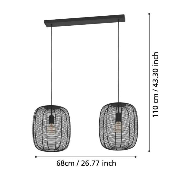 Осветително тяло висящо RINROE Black 110CM