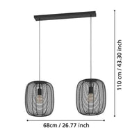 Осветително тяло висящо RINROE Black 110CM