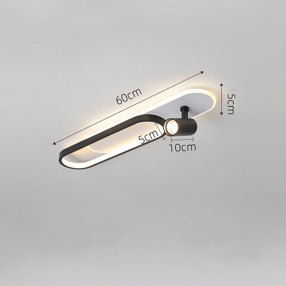 LED аплик със спотове 60 cm Бял + Черен – еквивалент 200W