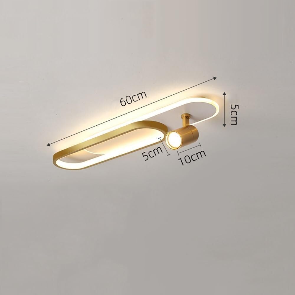 LED аплик със спотове 60 cm Бял + Златист – еквивалент 200W