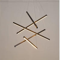 LED осветително тяло 5 Geometric BLACK Lines висящо, еквивалент 500W