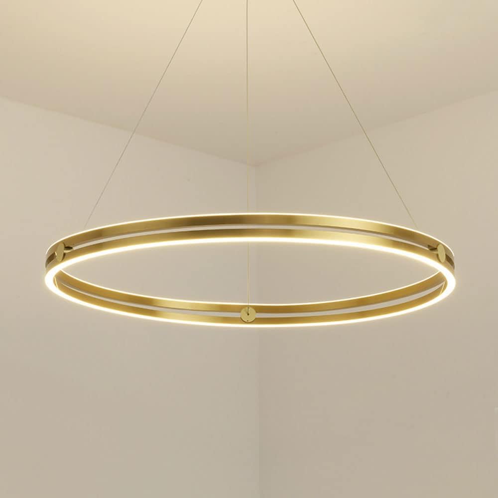 LED осветително тяло Mini Ring Gold висящо, еквивалент 400W, с дистанционно