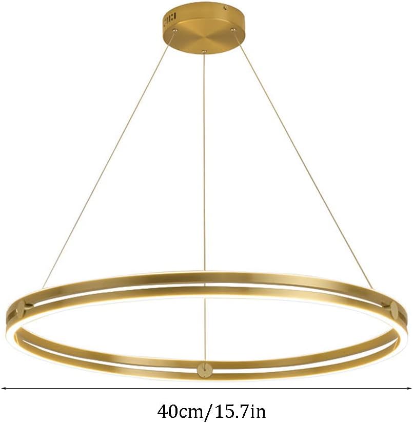 LED осветително тяло Mini Ring Gold висящо, еквивалент 400W, с дистанционно