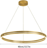 LED осветително тяло Mini Ring Gold висящо, еквивалент 400W, с дистанционно