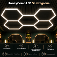 HoneyComb LED 5 светещи шестоъгълника 192W 235 X 164 CM