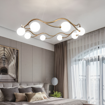Lustra Abajur MAT GOLD Rotunda 8xG9 60cm AURIE / ABAJUR Chandeliers