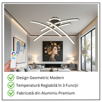 LED осветително тяло 66W Ophelia 4 елемента ЧЕРНА еквивалент 400W с дистанционно