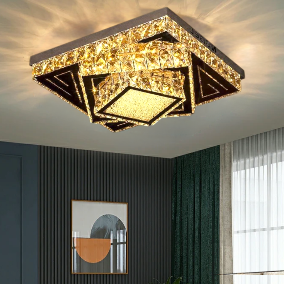 LED осветително тяло от кристал Royal Prism, за таван, с дистанционно, еквивалент 500W