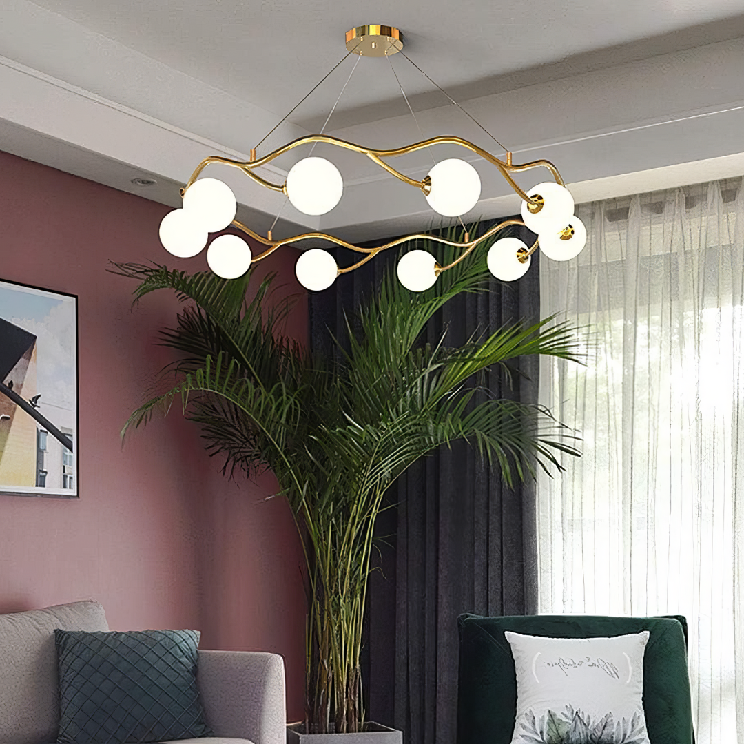 Осветително тяло Абажур MAT GOLD Elven Ring 10xG9 80cm