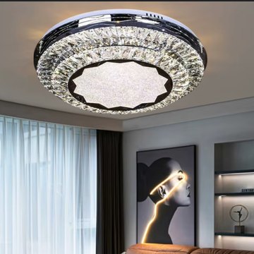 Осветително тяло LED Cristal Silver Halo Еквивалент 600W Дистанционно