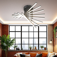 LED осветително тяло 128W Fano 8 елемента ЧЕРЕН еквивалент 800W с дистанционно