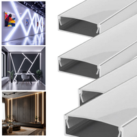 Профил за LED лента, повърхностен, плосък XL, матов бял дифузер 2M